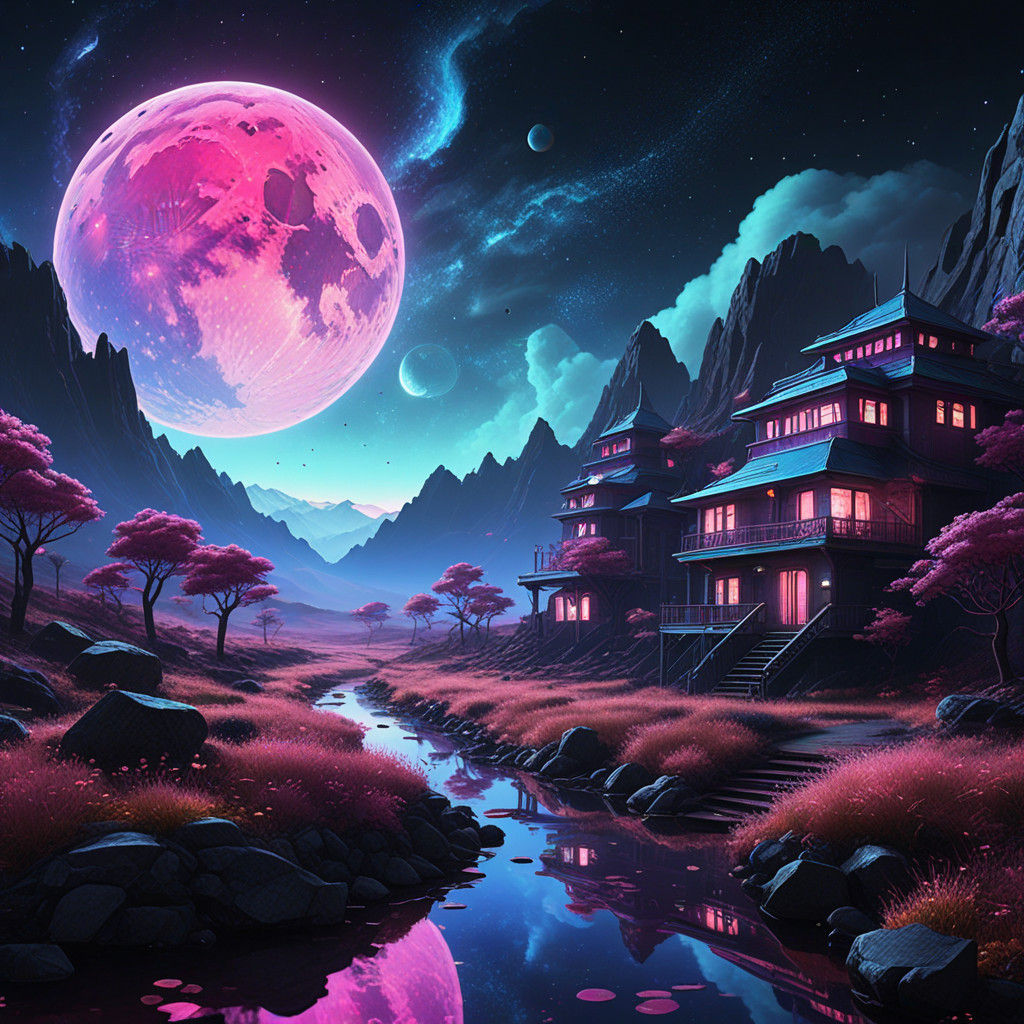 Cosmic Dots Motel in Vibrant Astral Art