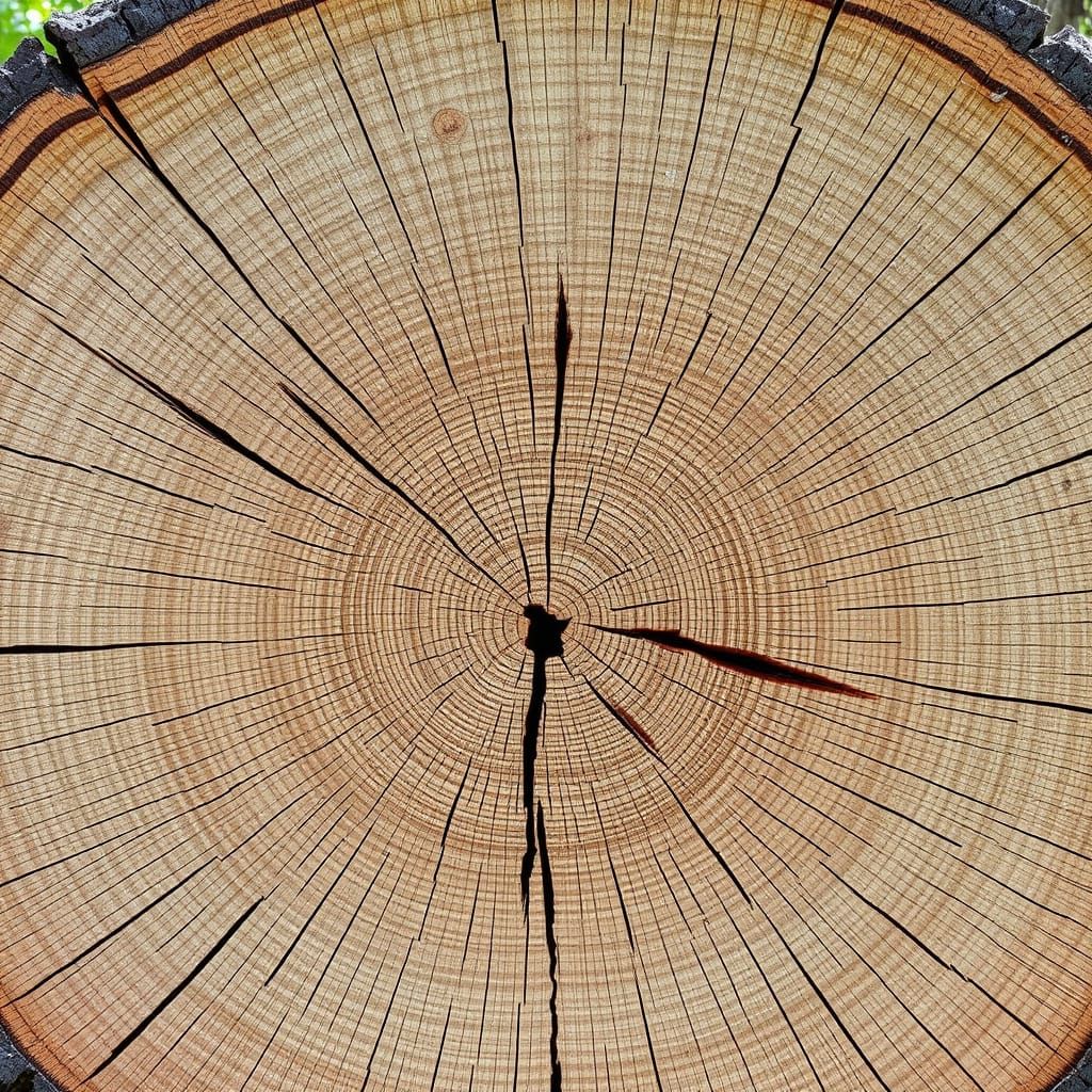 Huge Tree Cross Section Reveals Hundreds of Age Lines