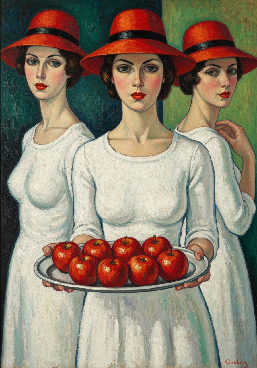 Women in Red Hats: An Impressionist Expression