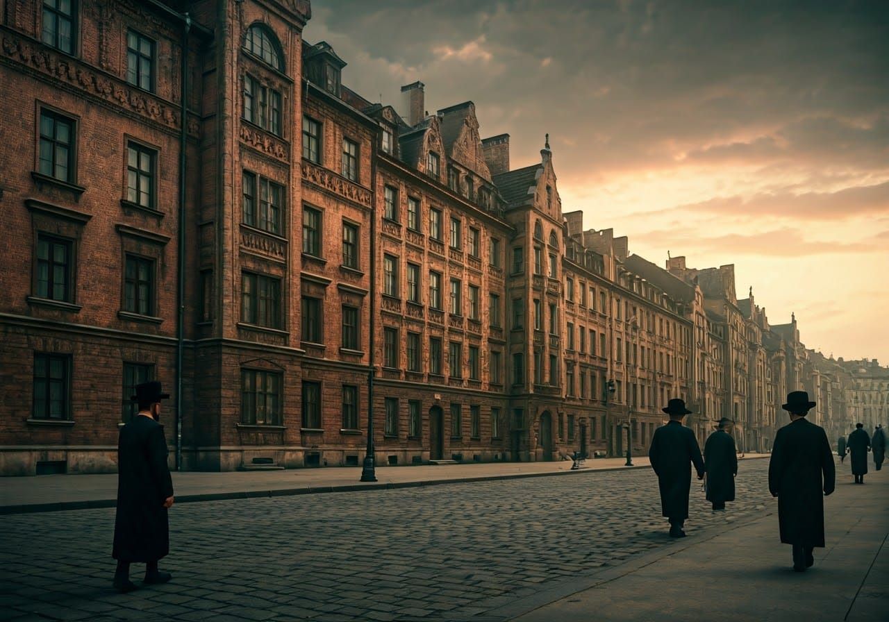 Warsaw Street Scene in Beksiński Architectural Style