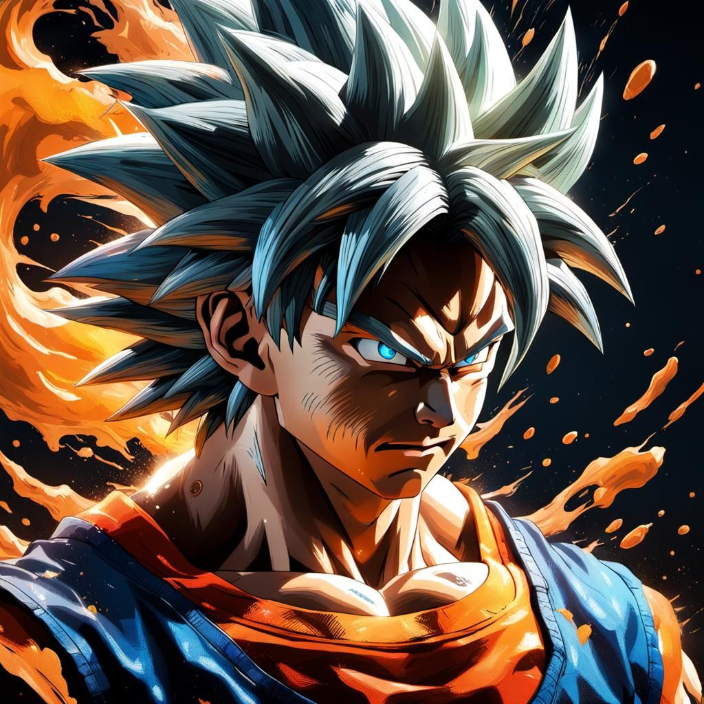 Goku's New Transformation: Hyperrealistic Splash Art