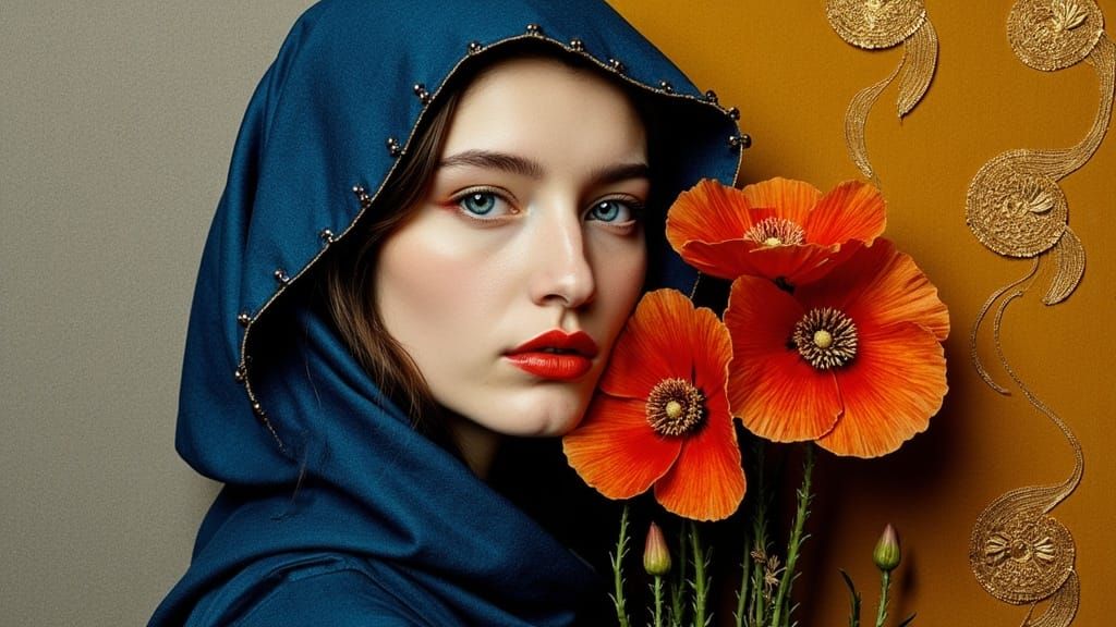 Elegant Woman in Art Nouveau Style