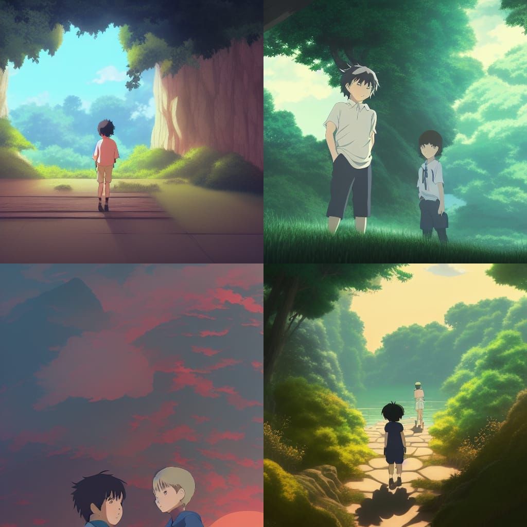 Studio Ghibli Style Boys, Anime Key Visual