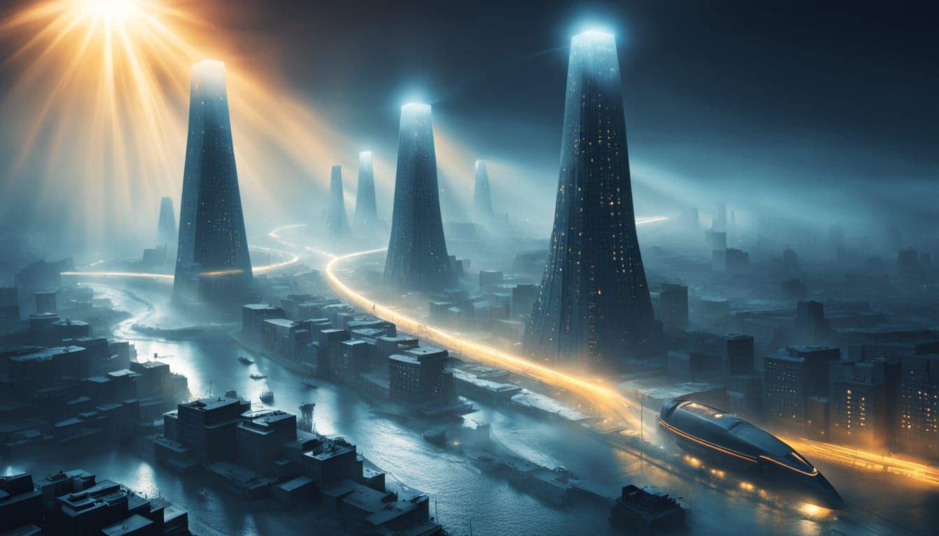 Sci-Fi Train Sock Design with Underwater City