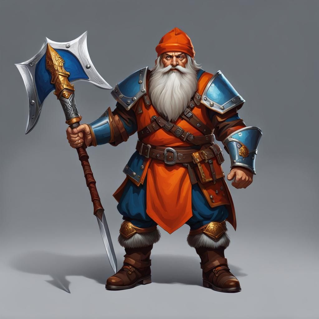 Fantasy Dwarf Warrior with Longsword