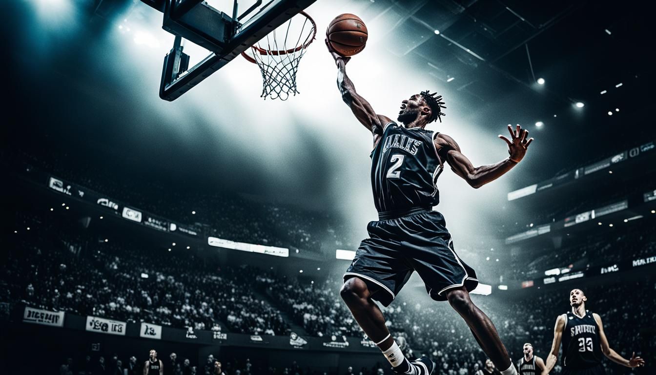 Basketball Player Jumps to Score in HDR 4K