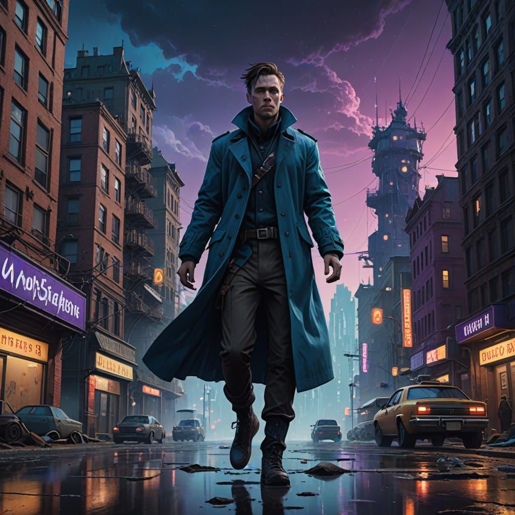 Gothic Skyscraper Splash at Night