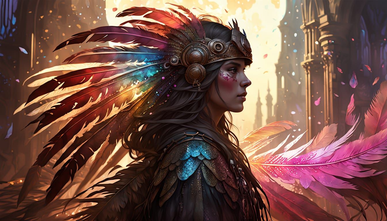 Iridescent Scaled Creature in Dark Fantasy Art