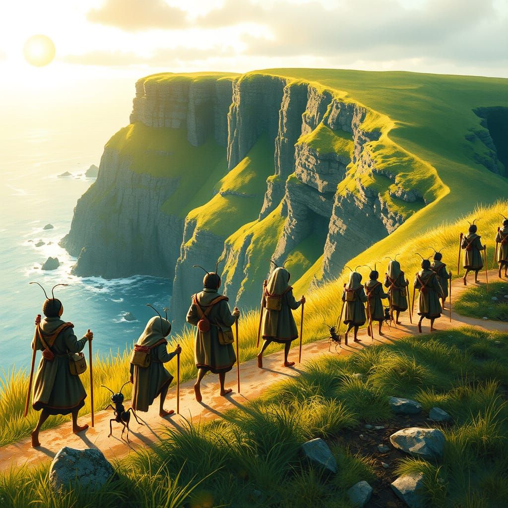 Ancient Pilgrim Ants Trek Ireland's Cliffs of Moher