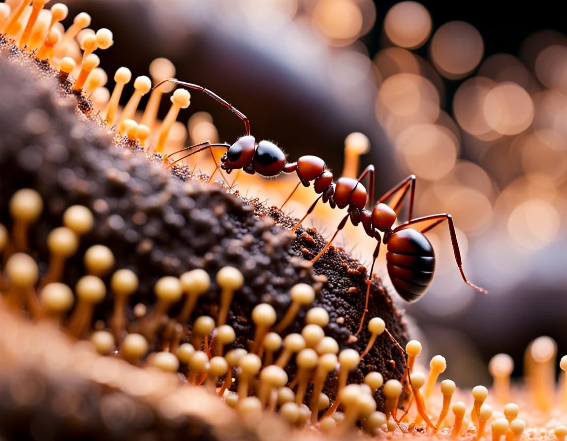 Detailed Cross Section of an Ant Colony