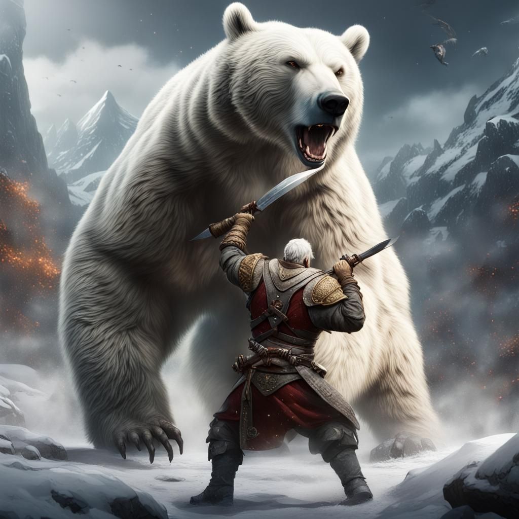 Man Versus Bear: A Fantasy Art Battle