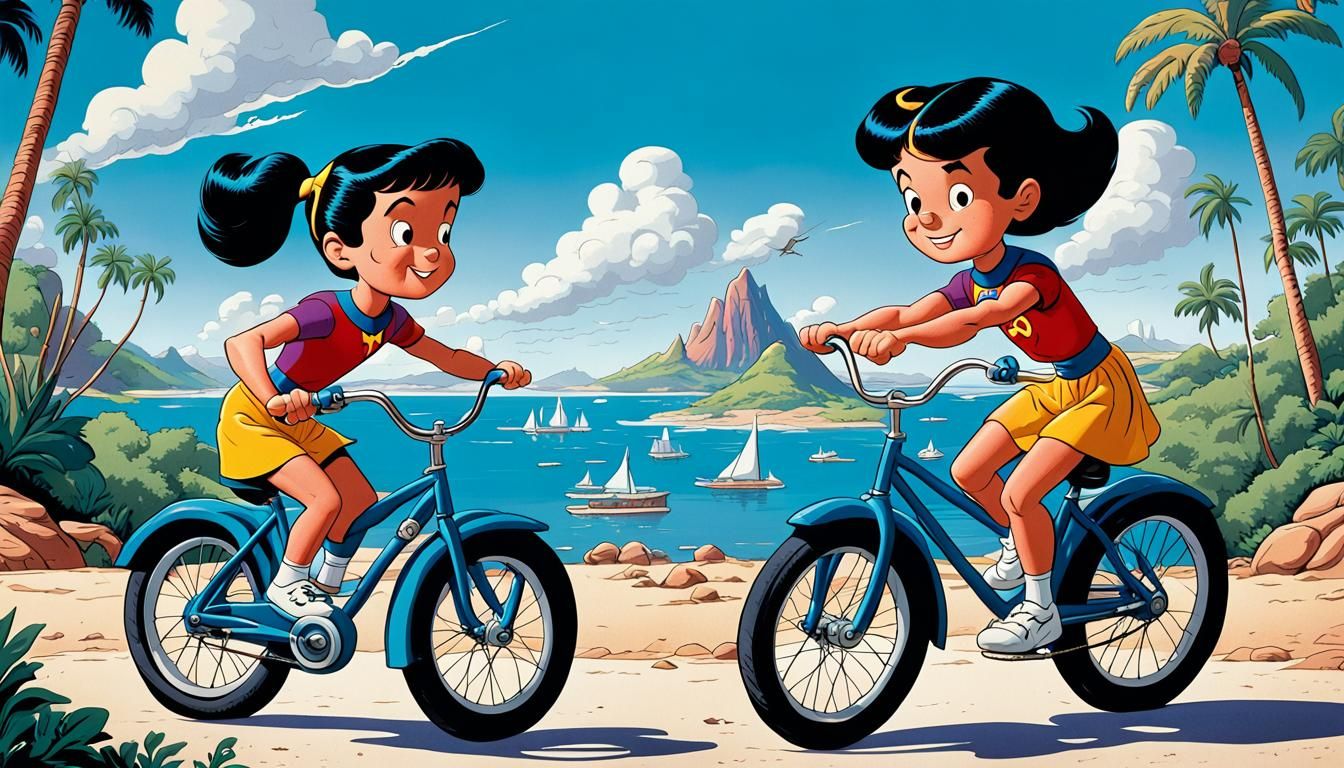 Wonder Twins Vacation: Cartoon Illustration in Super Friends...