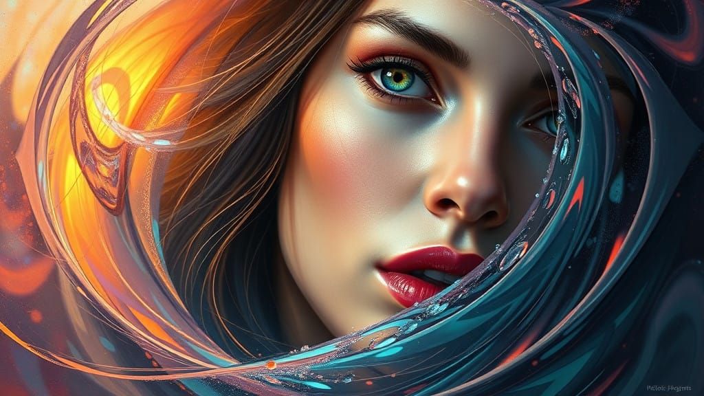 Fractal Goddess in Cyberpunk Digital Art