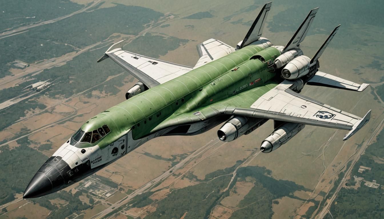 Space shuttle circa 1992,  hunter+green skin slender long bo...