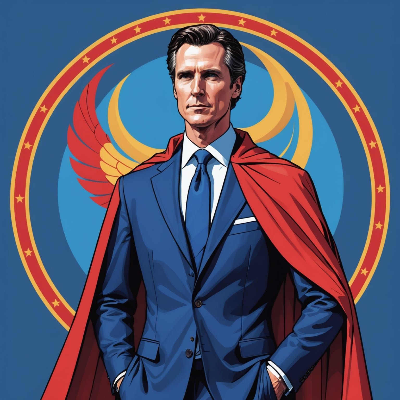 Gavin Newsom as Superman Explained, Comic Book Style