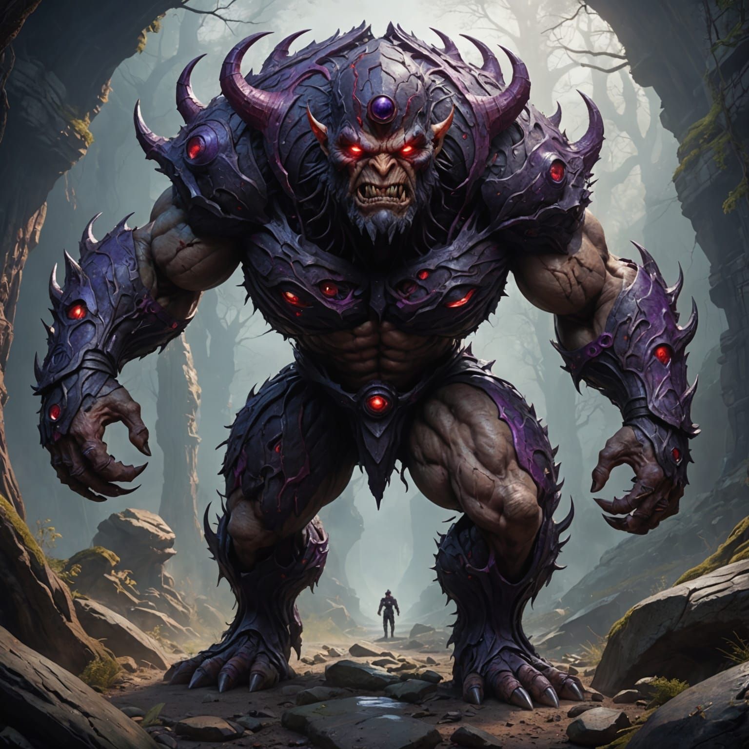 Epic Cyclops Monster in Detailed Matte Painting