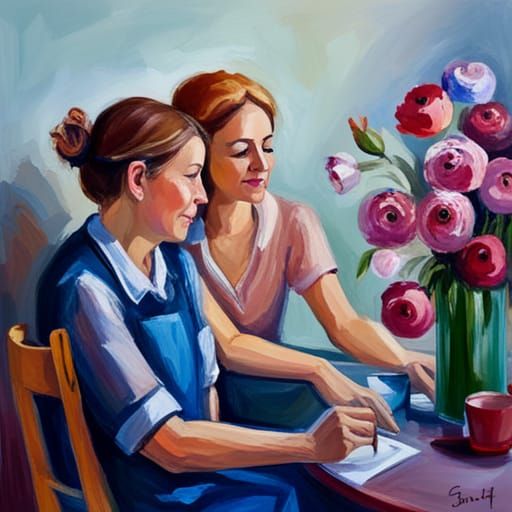 Impressionistic Oil Painting: Celebrating Generations of Mot...