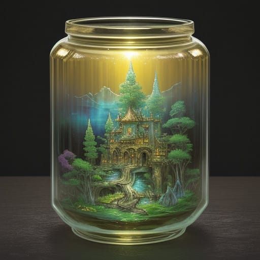 Enchanted Elysium in a Victorian Apothecary Jar