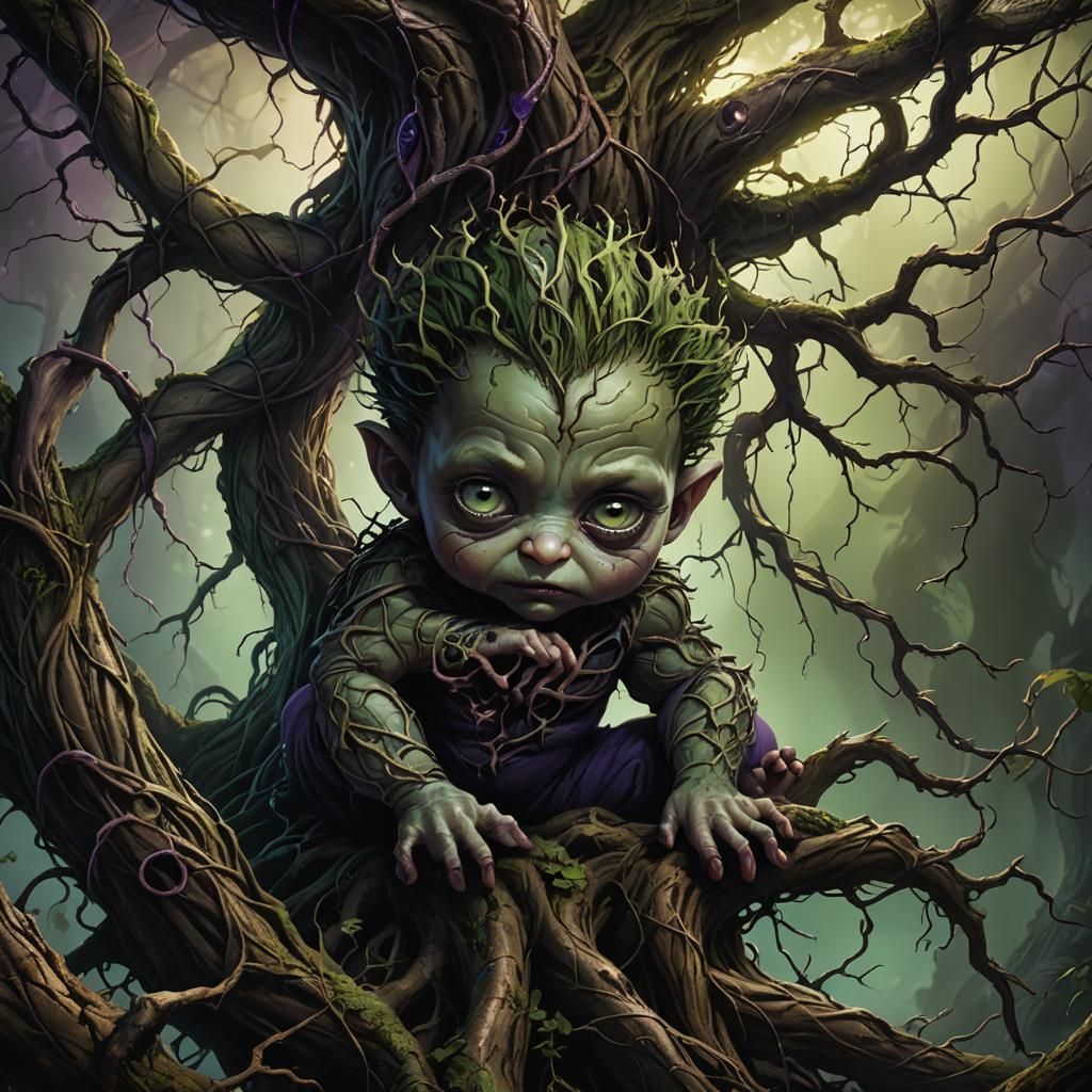 Eerie Baby in Dark Fantasy Concept Art