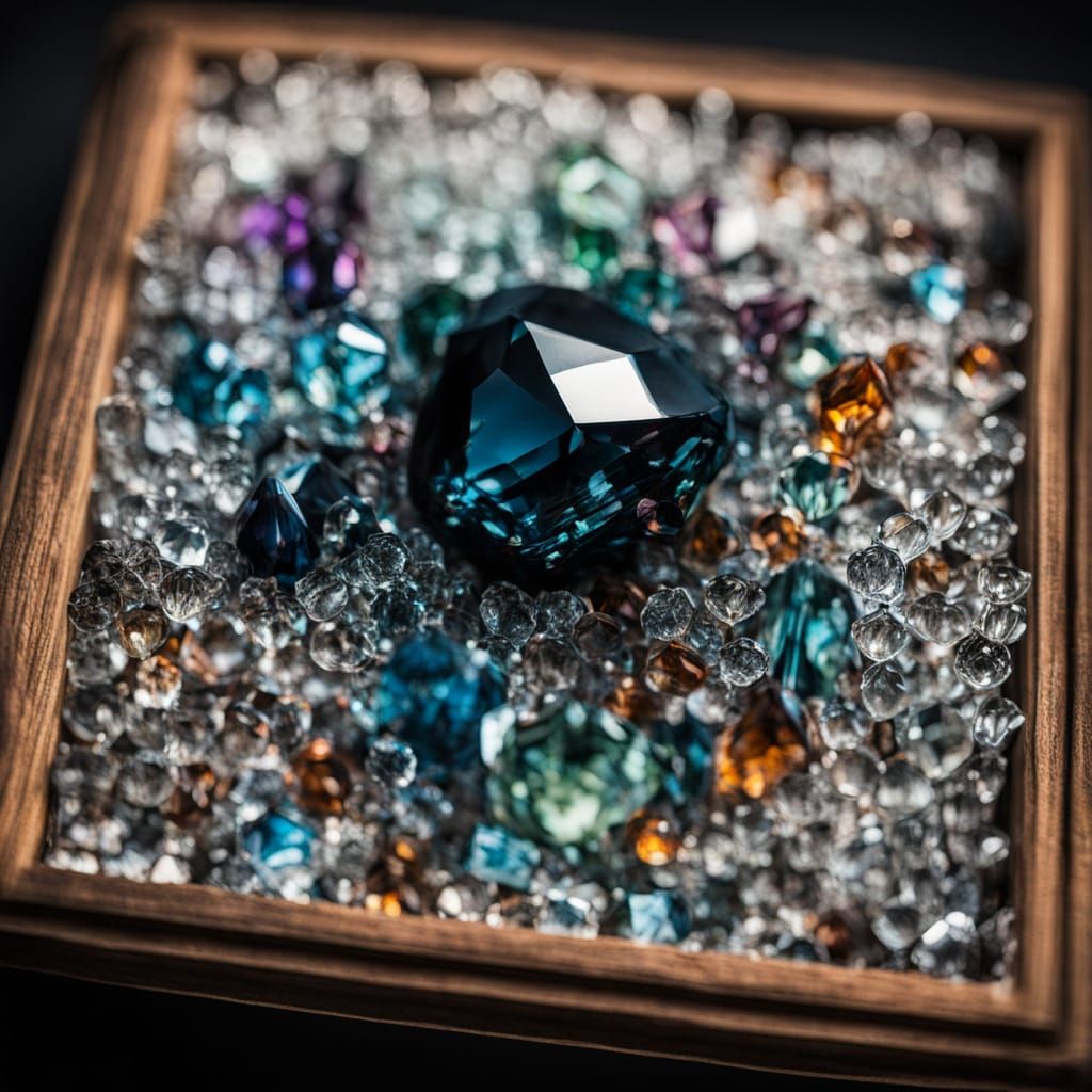 Macro photography crystal display.