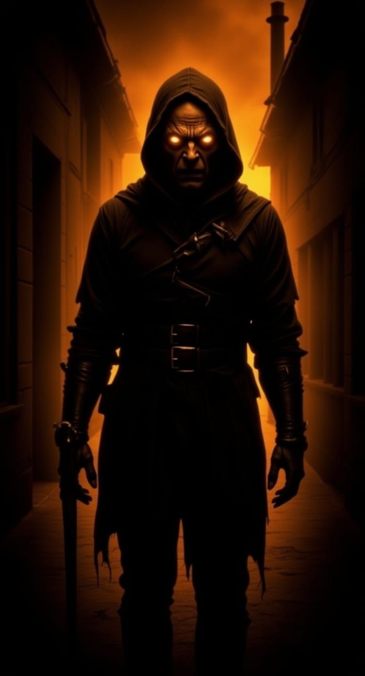 Venomous Figure Emerges from Sepia Smoke