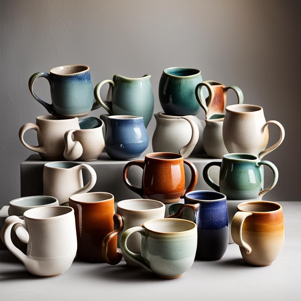 Quirky Ceramic Mugs with Unique Glaze