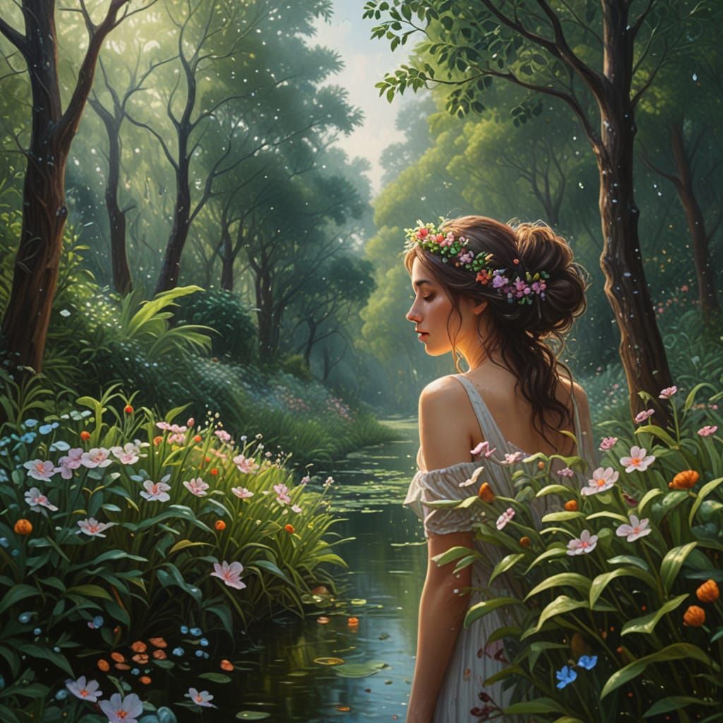 Whimsical Portrait in Vibrant Oil Paints