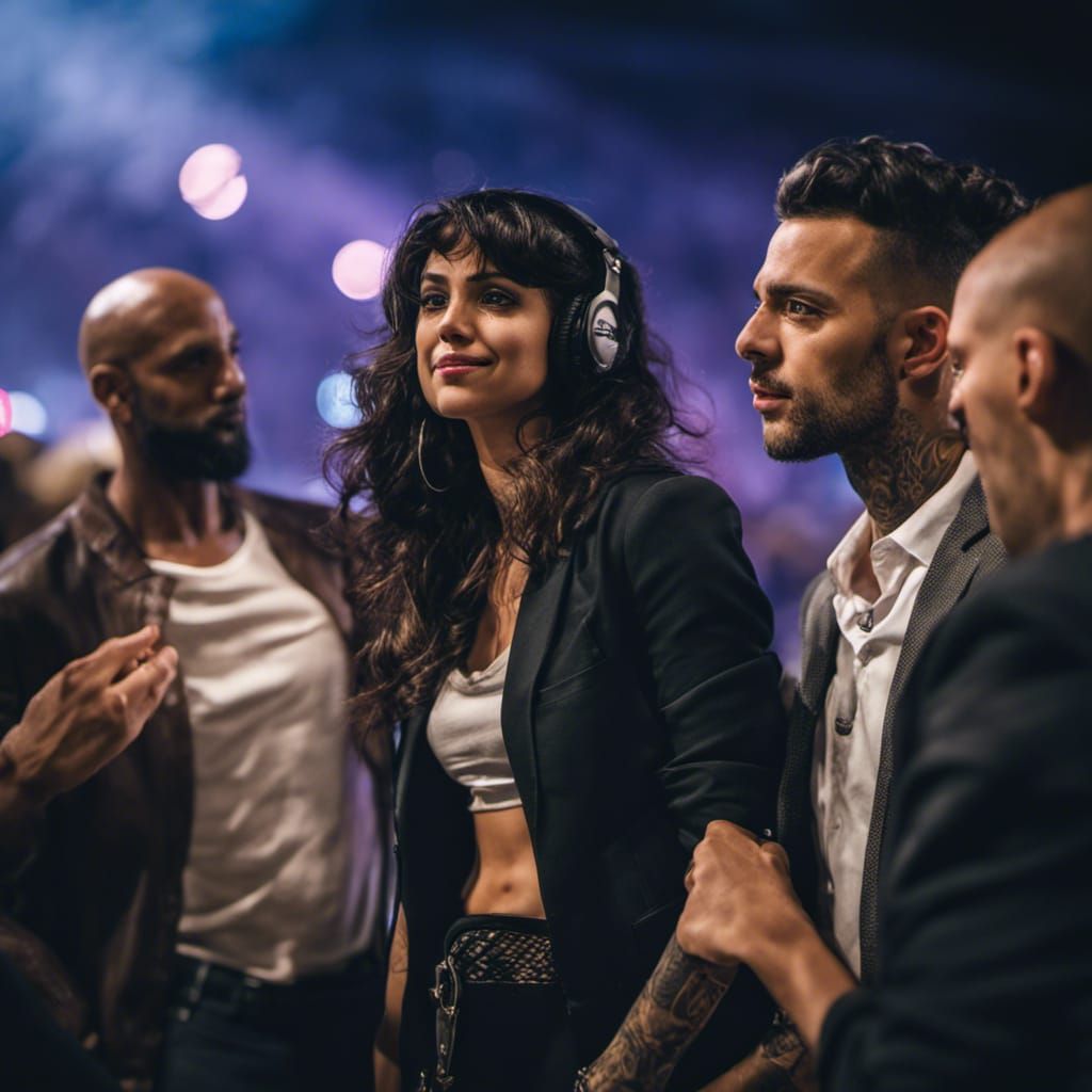 Entertainment Lawyer at Concert: Realistic Professional Phot...