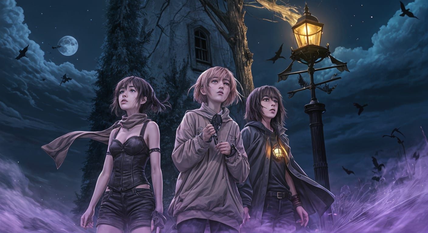 Anime Lighthouse Scene in Digital Painting Style