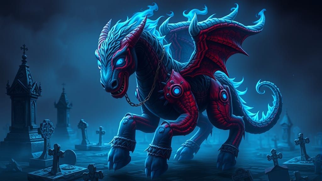 Surreal Gothic Steed Born from Blood and Shadow