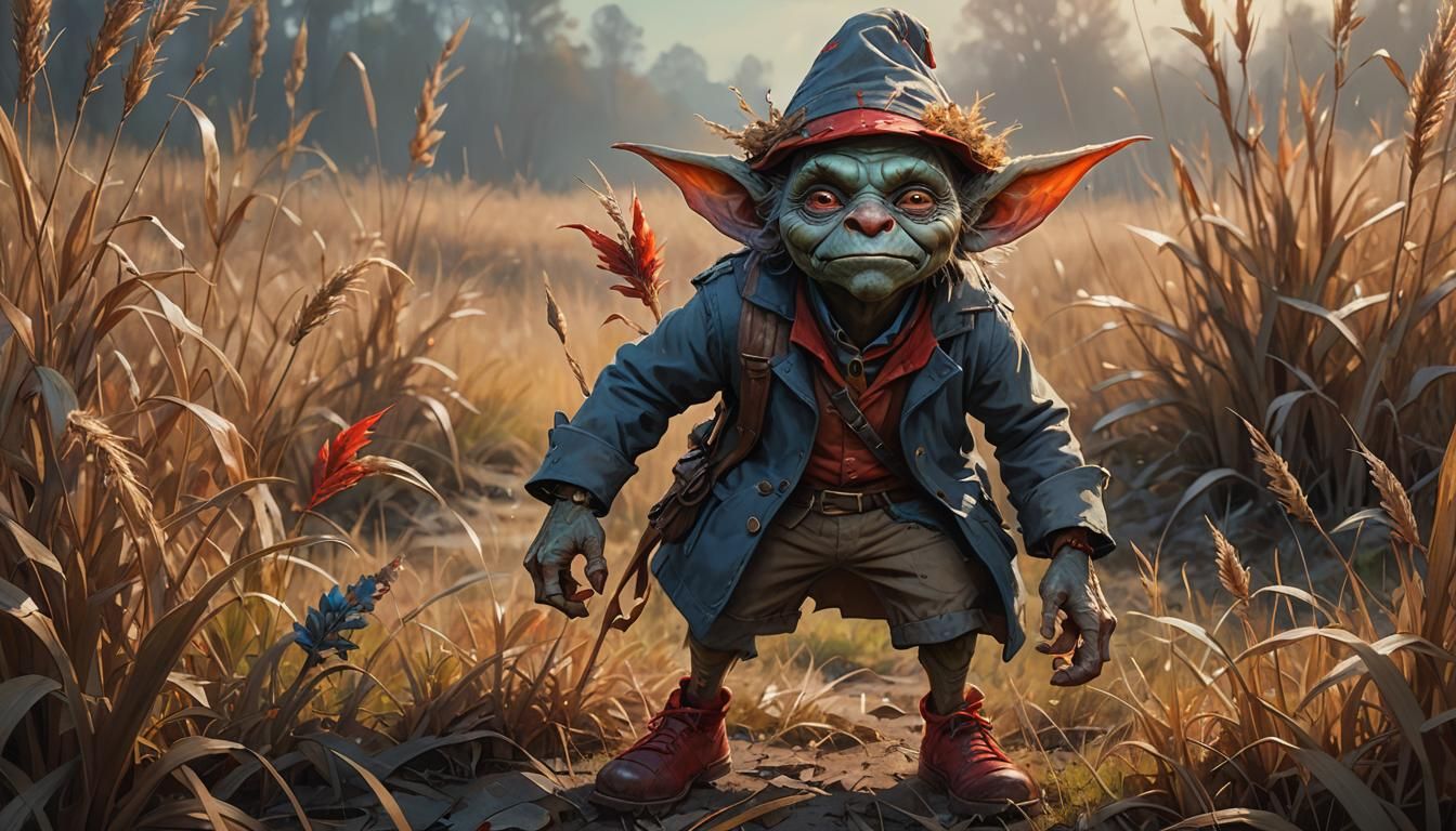 Goblin Fairy Portrait in Art Nouveau Style