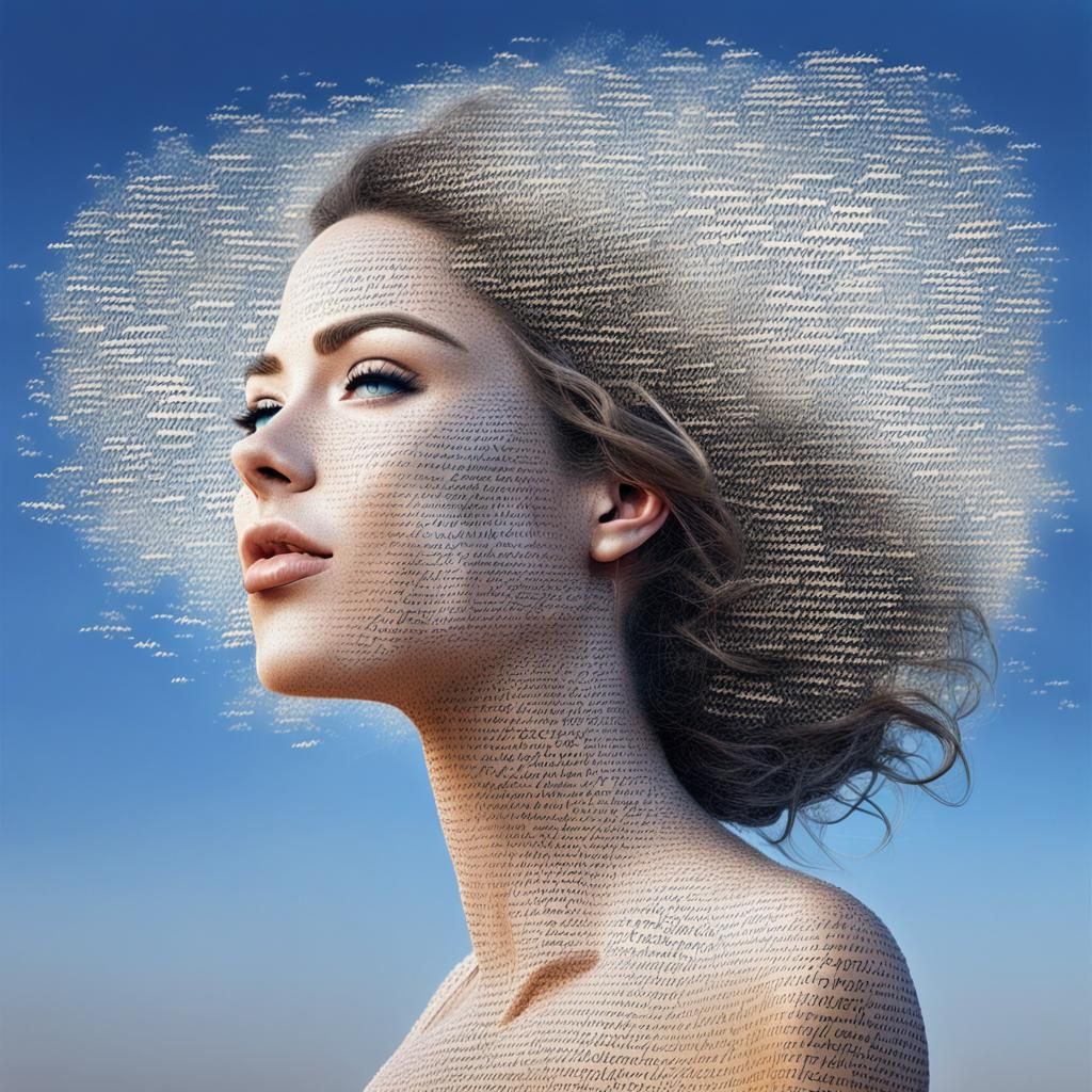 Abstract Word Art of a Beautiful Woman