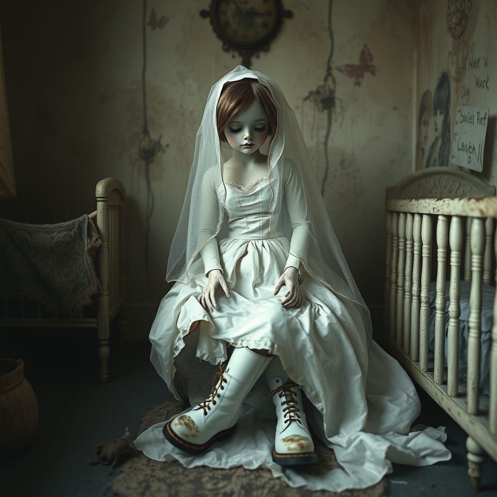 Dystopian Doll Bride in Sinister Nursery