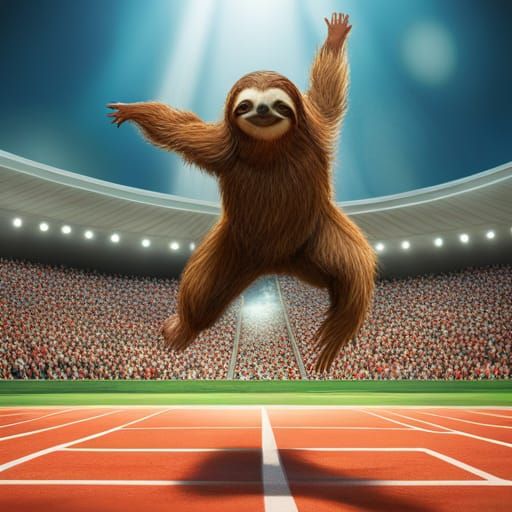 Sloth Wins Marathon in Hyperrealistic Comic Art