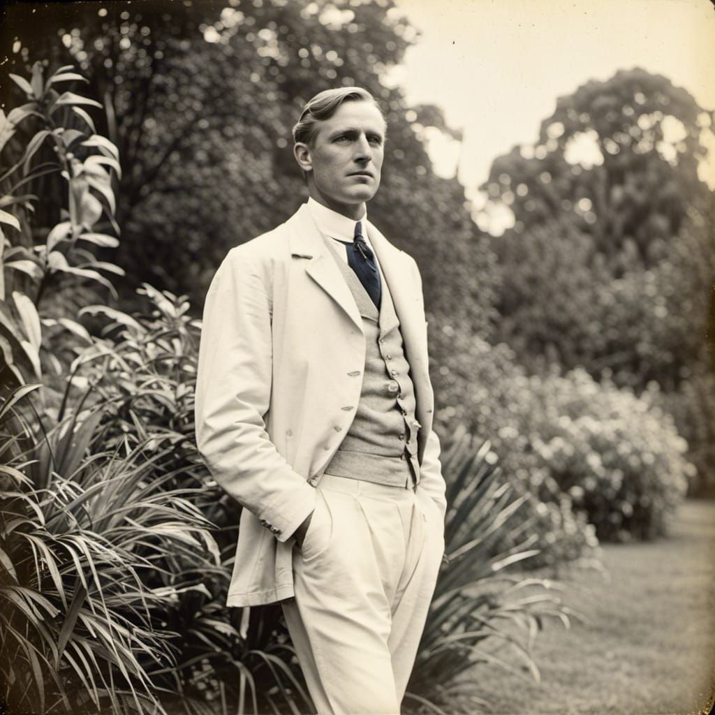 Colonial Era Englishman in Faded Photograph