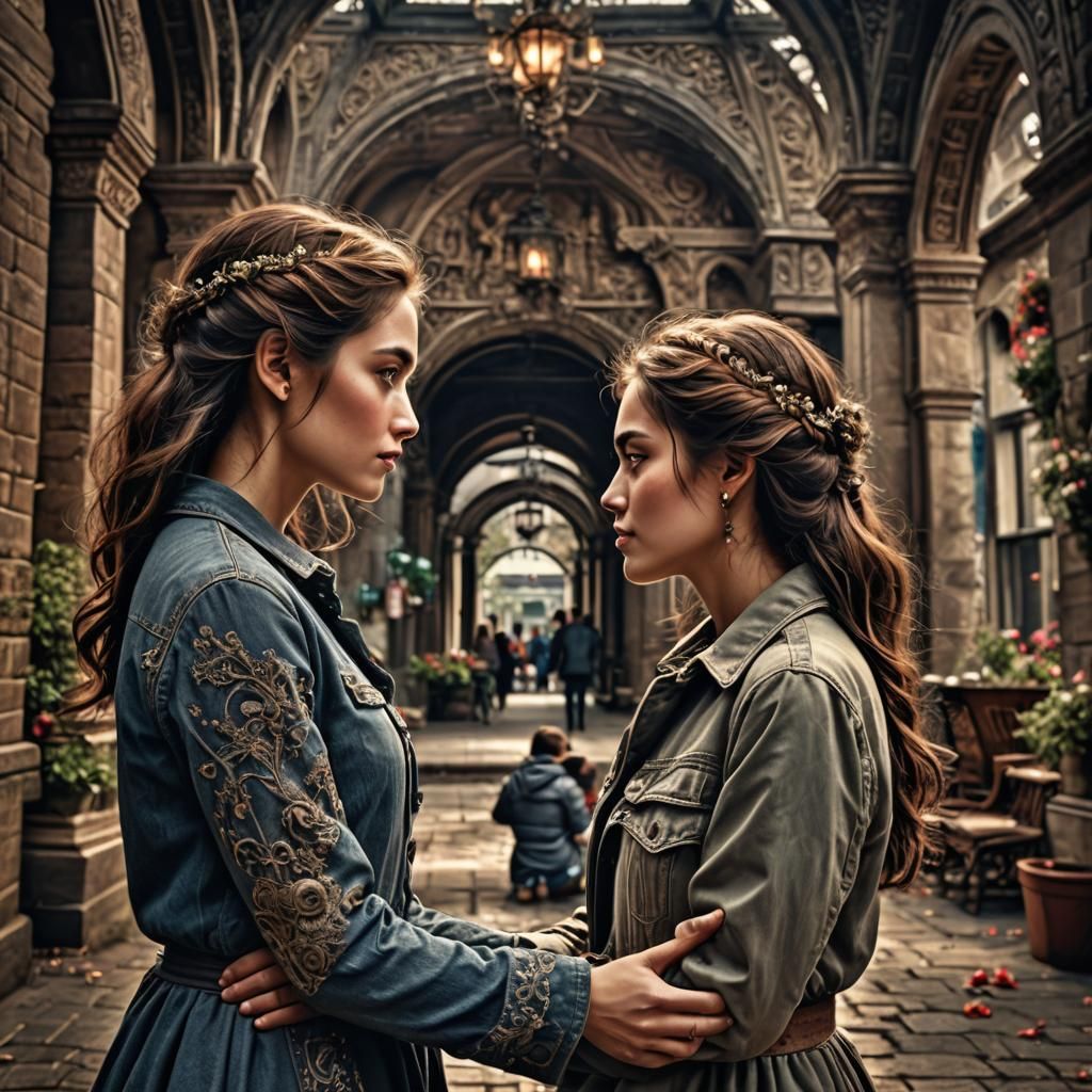 Romantic Couple Embracing in Cinematic Lighting