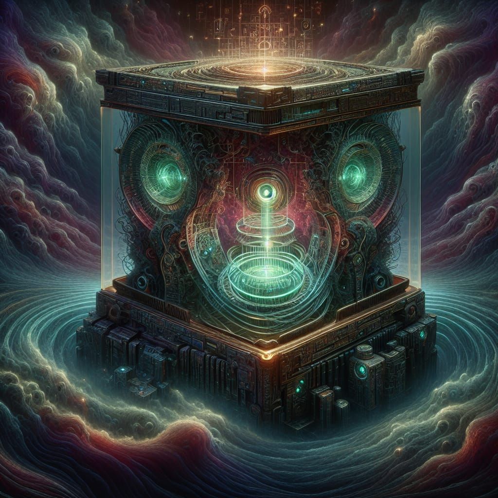 Ethereal Biomechanical Dreamscape in Emerald Light