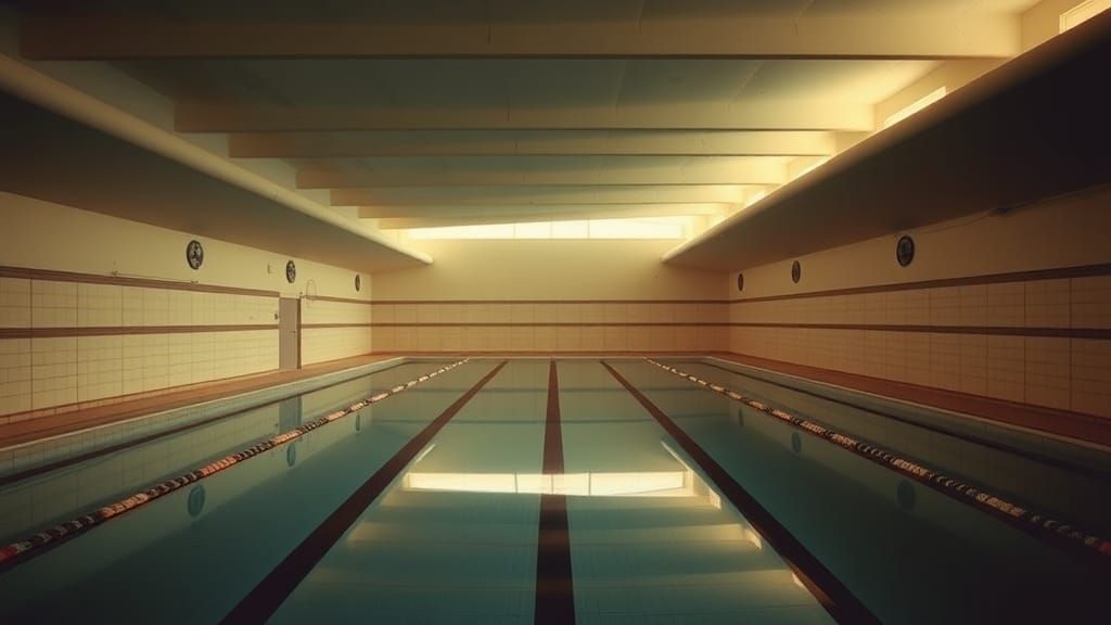 Deserted 1960s Italian Pool in Post-Minimalist Style