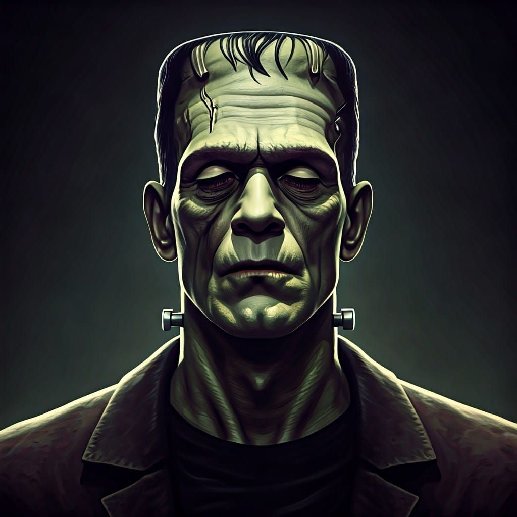 Ominous Frankenstein Monster in Gothic Horror Style