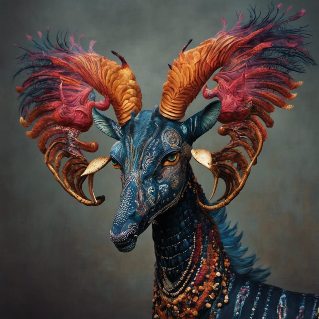 Vibrant Alebrije: Mythical Multi-Animal Hybrid