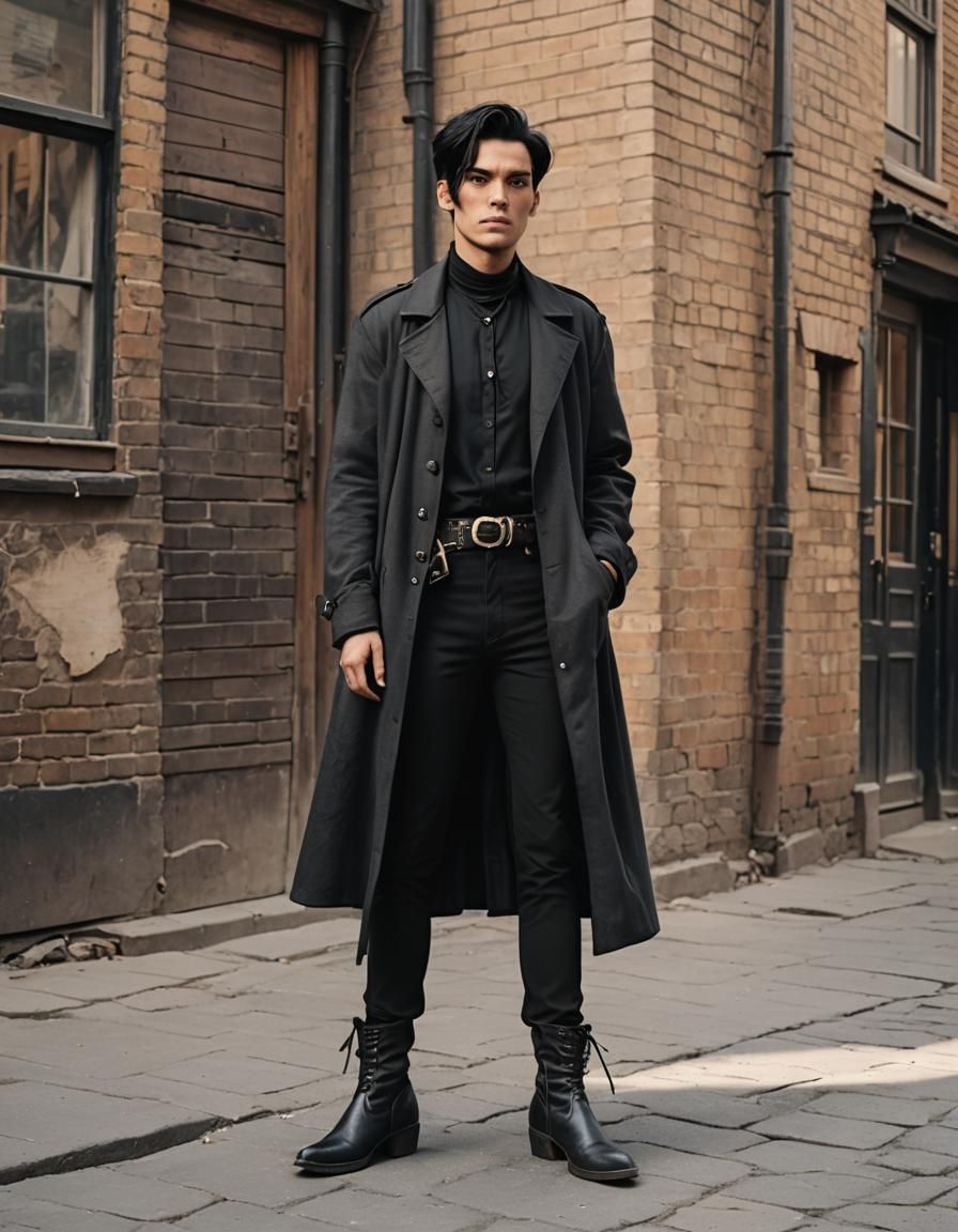 Non-Binary Goth Sheriff in Western Street