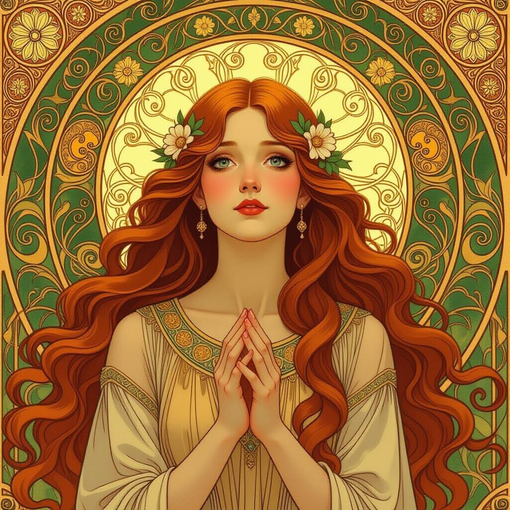 Art Nouveau Anunnaki Goddesses by Sanja in Klimt Style