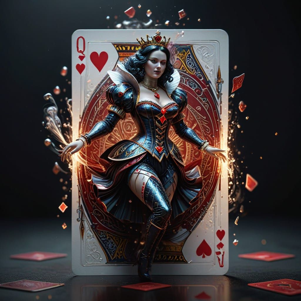 Queen of Hearts Card Stepping Out Portrait