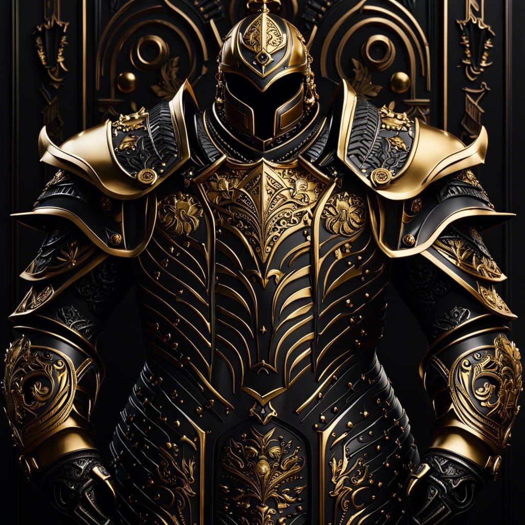 Majestic Black and Gold Fantasy Heavy Armor