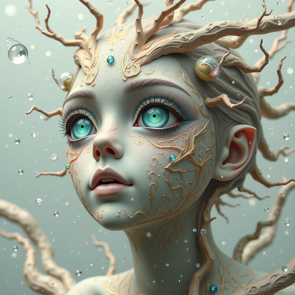 Surreal Natural Face in Dreamlike Art Style