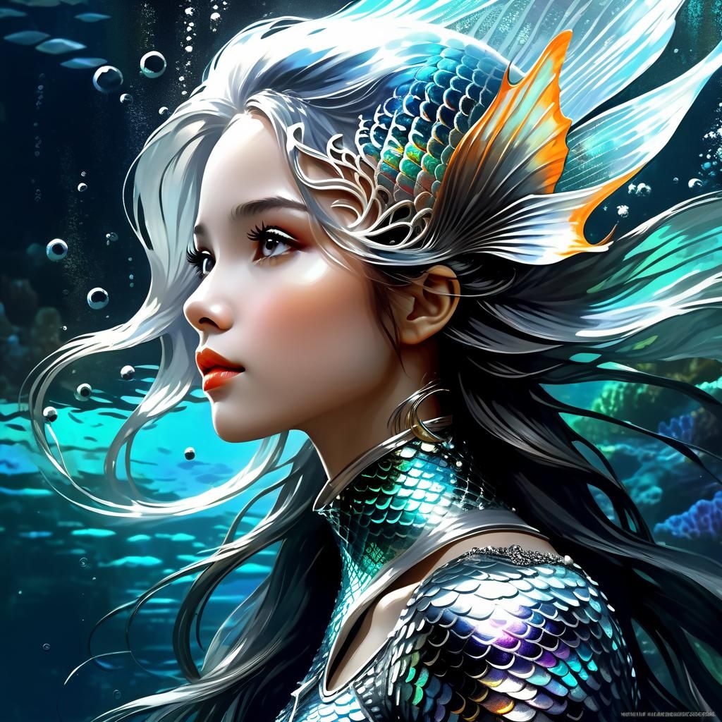 Mermaid Transformation in Fantasycore Style