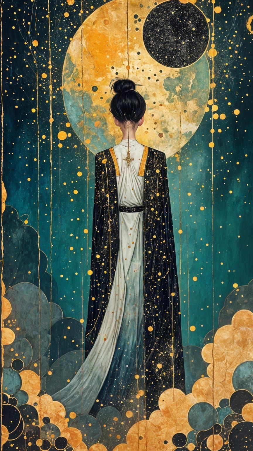 Divine Being at Universe's End in Digital Art Style