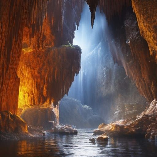 Microscopic City in Vast Cave: Digital Matte Painting