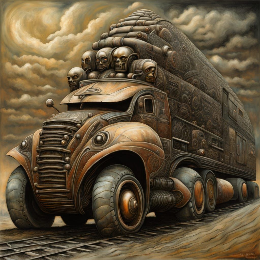 Biomechanical Sumo Buddha Truck in Ossified Lattice