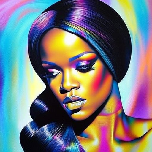 Rihanna Portrait in Contemporary Style